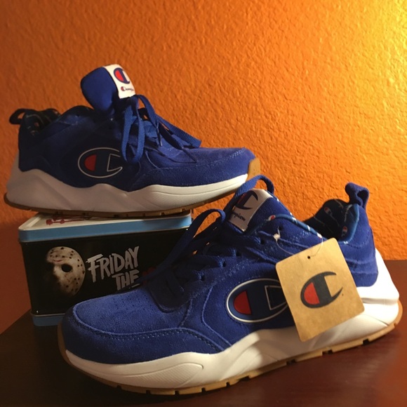 blue suede champion shoes